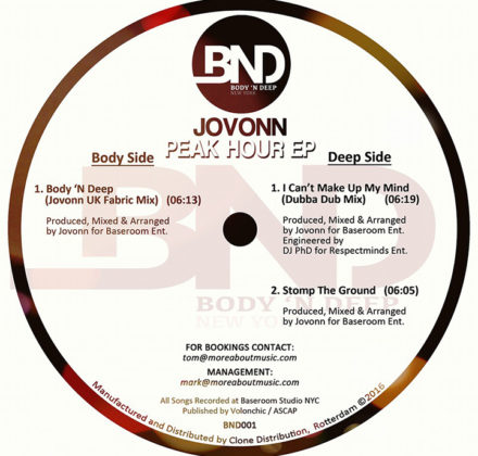 Jovonn ‎– Peak Hour EP ✪ BND001