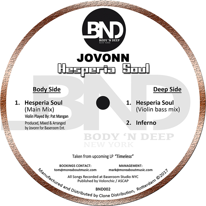Jovonn – Hesperia Soul ✪ BND002 Jovonn – Hesperia Soul ✪ BND002
