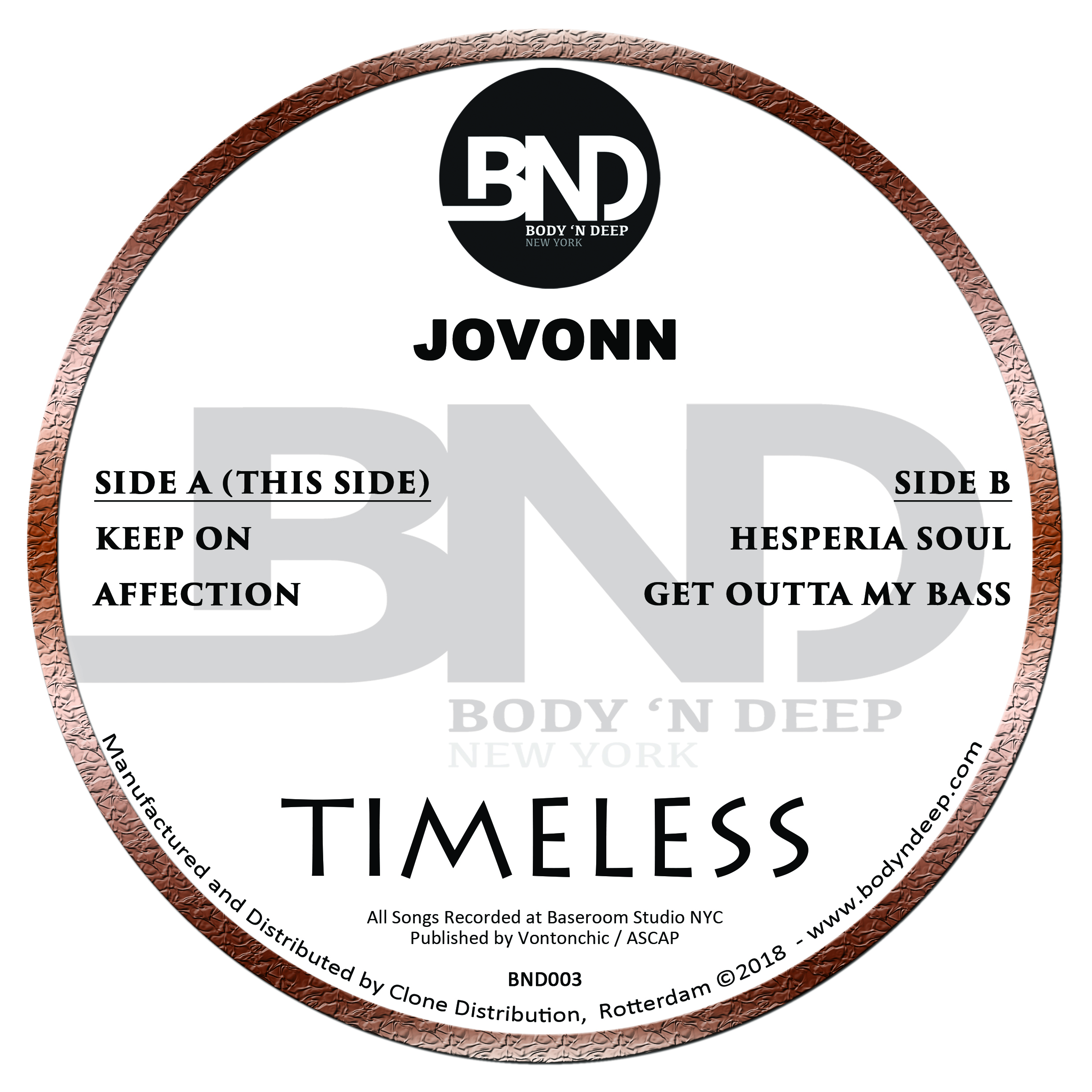 JOVONN Timeless LP  ✪ BND003