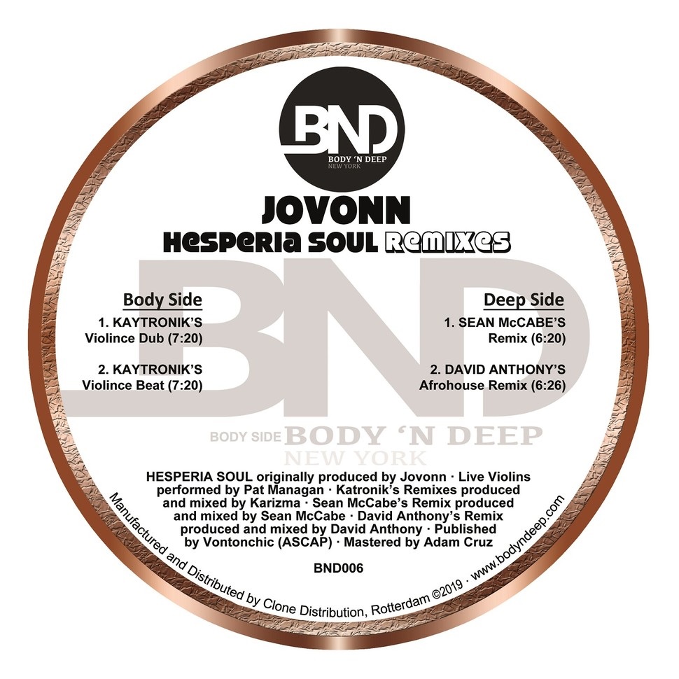 Jovonn – Hesperia Soul Remixes ✪ BND006